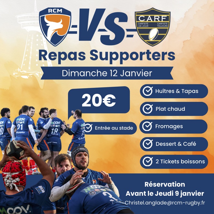 Profitez des repas supporters lors des matchs à domicile du RCMP !