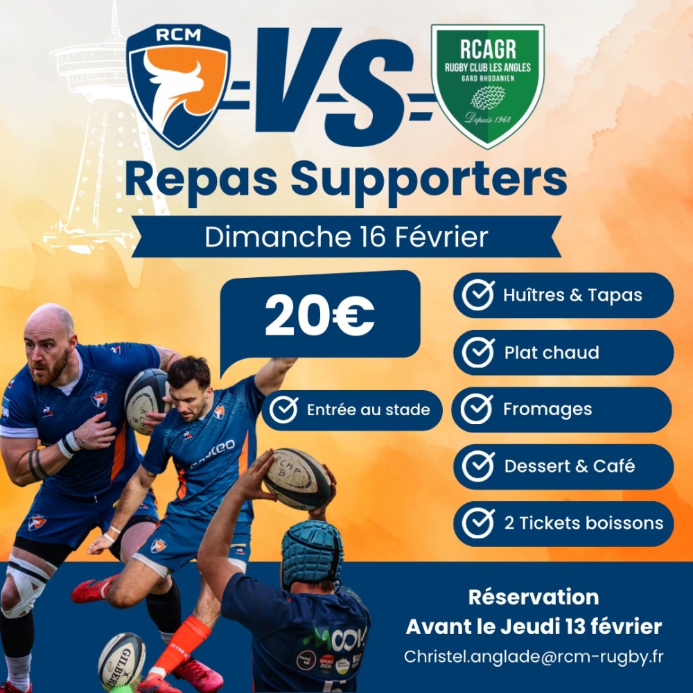 Profitez des repas supporters lors des matchs à domicile du RCMP !